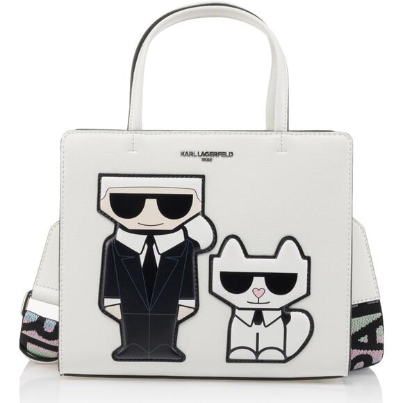 Karl Lagerfeld Maybelle Crossbody Choupette Satchel in Winter White Blush, NWT - Picture 1 of 12